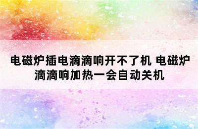 电磁炉插电滴滴响开不了机 电磁炉滴滴响加热一会自动关机